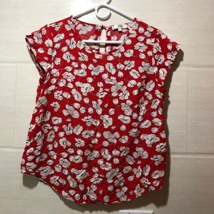 Kenar red floral printed blouse